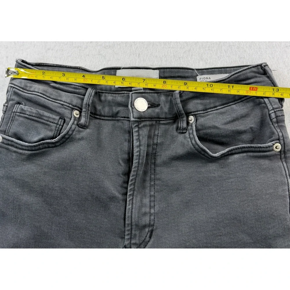 Dear John Audrey High Rise Wide Leg Jeans Empire Gray Raw Hem 27